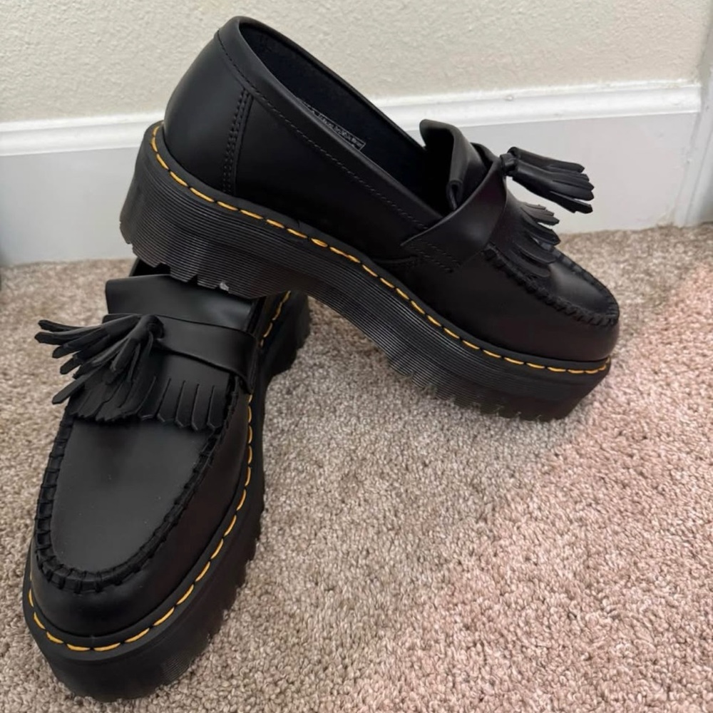 Dr. Martens Black Leather Tassel Loafers